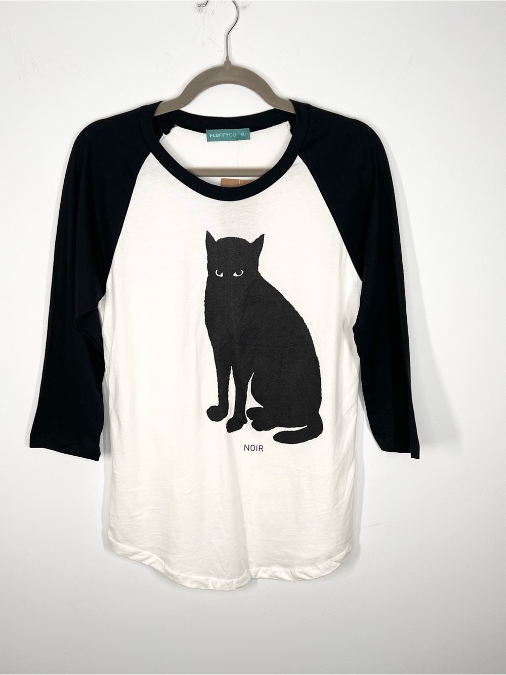 NWT ModCloth FluffyCo Noir Black Cat Raglan Shirt Pretty Little Liars XL - Picture 2 of 8